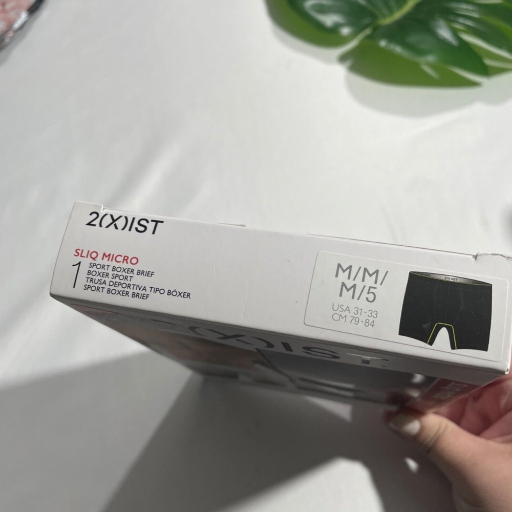 NIB $30 2(X)IST [ Medium ] Sliq Micro Sliq Long Leg Boxer Brief in‎ Black Green - Picture 4 of 16